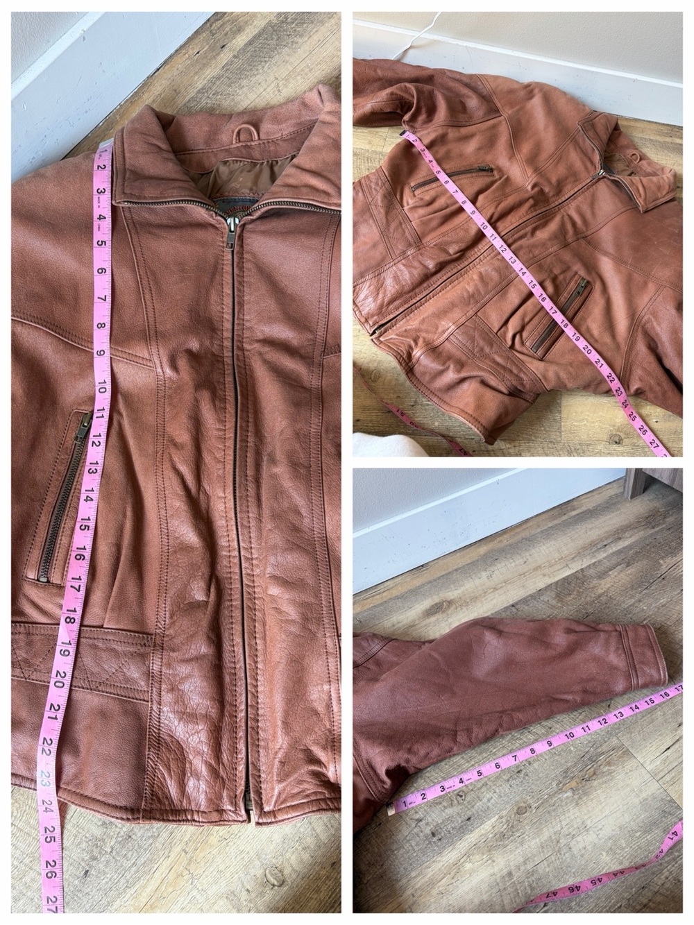 Vintage Wilson’s Adventure Bound Brown Leather Zip Up Bomber Aviator Jacket - Picture 5 of 14